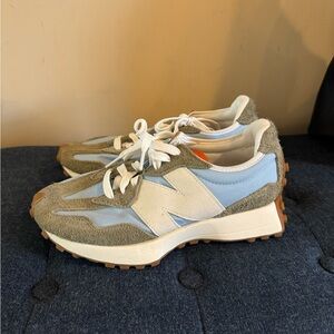 New Balance Blue and White 327 Sneakers